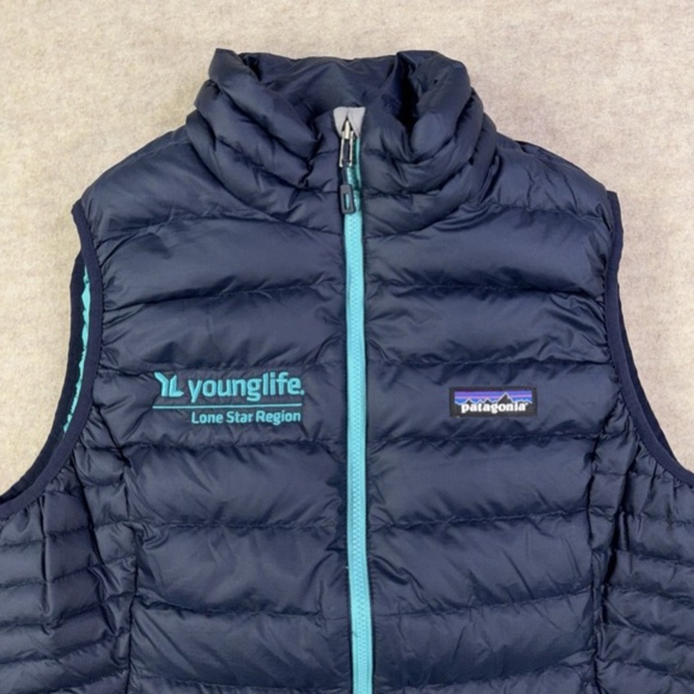 Patagonia‎ Down Sweater Vest Womens Medium Goose Down Blue Windproof 800-Fill - Picture 2 of 11